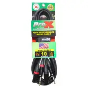 ProX XC-DSXM10 10' Dual 1/4" TRS-M to Dual XLR3-M Balanced Audio Cable