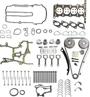 Engine Overhaul Rebuild Kit Head Gasket Set Timing Chain Kit Piston Kit Main & Rod Bearings Connecting Rod Fit For Buick Encore 2013-2016 Chevy Cruze/Sonic/Trax/Limited 1.4L 16V 2011-2016 25198520
