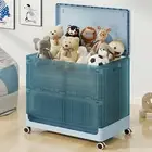 Large Toy Box Chest with Lid, 135Qt Collapsible Sturdy Plastic Toy Storage