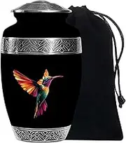 Humming Bird Memorial Ashes for Adult - Cremation Urn for Adult Men & Women - 10 Inch - Large with Velvet Bag - Ashes Urns Human Remains - Memorial Burial Urn for Mom & Dad - Cremation Urns