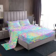 Feelyou Girls Colorful Leopard Bed Sheets Safari Cheetah Print Sheet Set Mode...