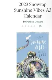 2023 "Sunshine Vibes' Wall Calendar - Snowtap - By Portico Designs - New/Sealed