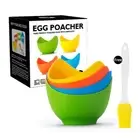 4 Flexible Silicone Egg Poacher Cook Poach Pods Kitchen Tool Baking Poached Cup