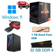 Ryzen 5 5500 4.20GHz 32G RAM 1 tb M.2 SSD Gaming Desktop RX6500 Windows 11
