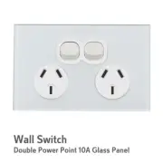 4 Pack AU Type Double GPO Glass Panel Power Point Socket Switch 10A White Color