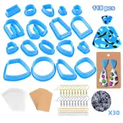 118× Polymer Clay Cutters Set Earring Jewellery Cutting Mold Tool Findings DIY