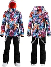 [Generic] Women's Ski Wear Waterproof Windproof Clothing Outdoor Suit Ski Jacket Snow Pants