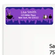 Cauldron Birthday Party Personalized Return Address Stickers - 27 label