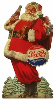 MERRY CHRISTMAS PEPSI COLA SANTA 24" HEAVY DUTY USA MADE METAL SODA POP ADV SIGN