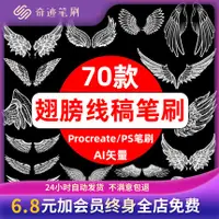 在飛比找蝦皮購物優惠-【Procreate 筆刷】翅膀procreate筆刷ps筆