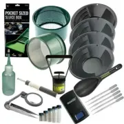 Gold Panning Kit 14 12 10 8 Black Gold Pans Mini Plastic Sluice Box Set & More