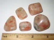 5 TUMBLED POLISHED NATURAL .8"-1.1" SUNSTONE CRYSTAL STONE MINERALS 62.1grams *2