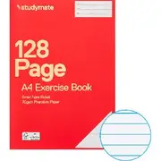 Studymate A4 70gsm 8mm Ruled Exercise Book 128 Page