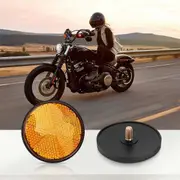 2pcs 2'' Round Yellow Reflector Universal For Motorcycle ATV Dirt Bike Orange