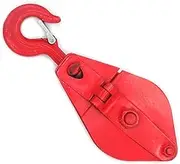 NUZAMAS Wire Rope Pulley Block 0.2Ton (200KG, 440lbs), Heavy Duty Roller Loading Snatch Block with Swivel Hook and Latch, Rope Line Pulling