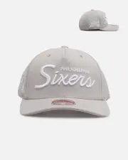 [MITCHELL & NESS] Mitchell & Ness Philadelphia 76ers 'Gray Tones' Mvp Snapback Gray - Size ONE ONE Gray