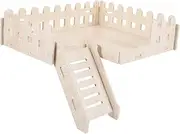 Generic 1 Set Hamster Wooden Platform Durable Cage Ladder for Pets Sturdy Natural for Dwarf Hamsters Gerbils Hedgehogs and Squirrels Encourages Physical Activity