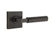 Emtek Select Dummy, Square Rosette, L-Square Stem, Hammered Handle US10B