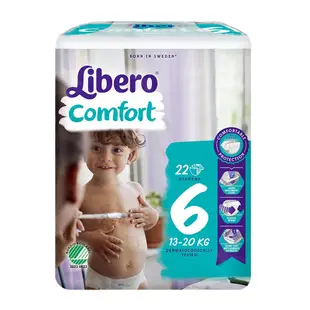 【8包送玩具】麗貝樂 Libero newborn comfort 嬰兒尿布/紙尿褲/過夜尿布-6號 (22片/包)