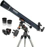 Celestron - AstroMaster 90EQ Refractor Telescope - Fully-Coated Glass Optics - A