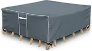 Patio Furniture Covers Waterproof, Square Outdoor Table Cover, 500D Heavy Duty, All Weather Protection Patio Covers for Outdoor Dining Table Set, 86" L x 86" W x 29" H -Grey