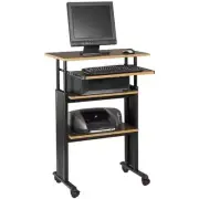 Safco MUV Stand-Up Adjustable Height Computer Workstation in Cherry