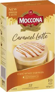 Moccona Caramel Latte - 50 Individuals Sachets (5 X 10 Pack)