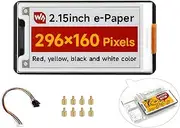 2.15inch E-Paper Display Compatible with Raspberry Pi 5/4B/3B+/Zero/Zero W/Zero 2W/Pico/Pico W/Pico 2/Jetson Nano, 296x160 Pixel E-Ink Display, Red/Yellow/Black/White, SPI Interface with Driver Board