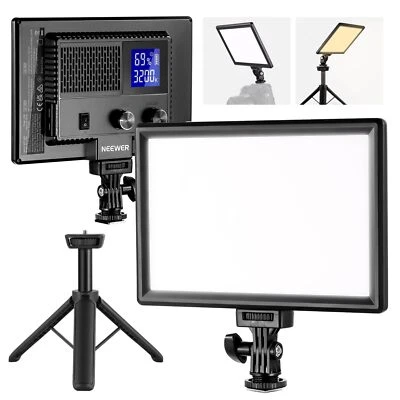 NEEWER 9" LED Video Light Panel Dimmable DSLR Camera Soft Lighting with Stand