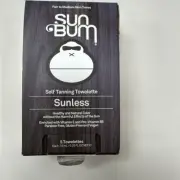 Sun Bum Self Tanning Towelette Sunless 5 Towelette .25floz net RARE