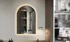 Arched LED Bathroom Mirror, 30x20 Inch Arch Frameless Backlit Mirrors for