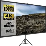 VEVOR Tripod Projector Screen with Stand 100inch 16:9 4K HD Projection Screen...