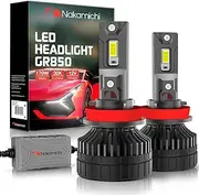 Nakamichi GR850 Series H11 LED Light Bulbs for Replacement, 30,000 Lumens 170W Per Set, Super Bright Daylight White, Plug and Play, High & Low Beam, Pack of 2 6000K, H11 (H8 H9)