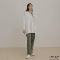 在飛比找momo購物網優惠-【MO-BO】MIT內刷毛寬鬆長版大學T