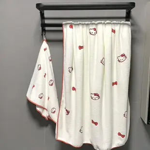 新款hellokitty毛巾凱蒂貓珊瑚絨浴巾舒服洗澡巾柔軟可愛吸水