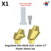 Dental Angulated Slim Multi Unit 1.4mm 17° Int Hex 2.0 Plastic Sleeve Set