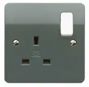 SOCKET SWITCHED 13A 1-GANG DP GRA - K2757GRA