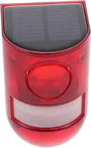 DONFAMDS 1pc Outdoor Solar Security Light with Motion Sensor Alarm Bright LED Warning Light for Farm and Home Safety Durable Design Efficient Strobe Function for Emergency Use