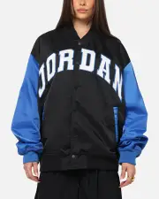 [JORDAN] Jordan Brooklyn Collegiate Varsity Jacket Black/blue - Size 2XL 2XL Black/Blue