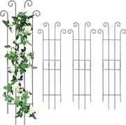 Metal Garden Trellis,Rustproof Sturdy Garden Arch Trellis | Tall Vertical Stand Support for Pea Bean Cucumber Grape Vegetables Gardening Outside
