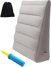 STARTIST Inflatable Wedge Bed Pillow Under The Knee Cushion Versatile Sleeping Fast Inflating Deflation for Travel Home Bed Car, with Storage Bag