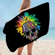Paint Blast Skull Microfiber Beach Towel