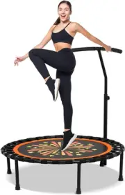 OUROAD Rebounder Mini Trampoline with Adjustable Handle 40inch/50inch Foldabl...