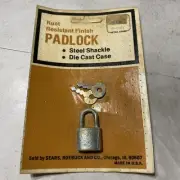 Mini Miniature Sears Roebuck Co Padlock Made In USA New Old Stock Sealed Vtg NOS