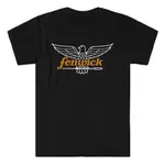 【時尚款式 O 領】FENWICK FISHING LOGO 男式黑色 T 恤尺碼 XS 至 3XL