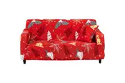 Christmas Stretch Sofa Cover Lounge Slipcover Protector Couch Cover Pet Dog Cat Proof Slipcover Non Slip Furniture Protector-Red Christmas Gift design
