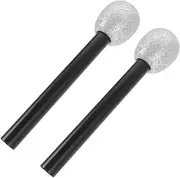 GETAJGHSD 2Pcs Glitter Microphone Sparkly Fake Microphones for Photo Props for Parties Birthdays and Cosplay Events Lightweight and Safe for