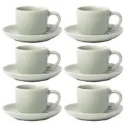 6x Ecology Stoneware Tableware Element Espresso Coffee Cup & Saucer 120ml Dew