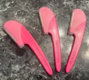 3X - Tweezerman Hot Pink Perfection Prep & Plane Facial Razors - New In Box!