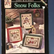 Snow Folks Cross Stitch Pattern Anne McKinney Dimensions Winter Snowmen Fishing